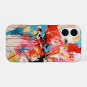 Abstracte kunstkleuren iPhone 16 hoesje (Achterkant horizontaal)