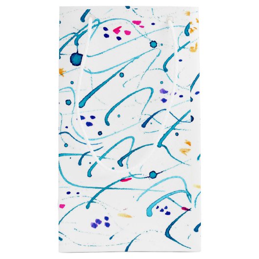 Abstracte kunstkleurige tropische ondiepe golven v klein cadeauzakje (Achterkant)