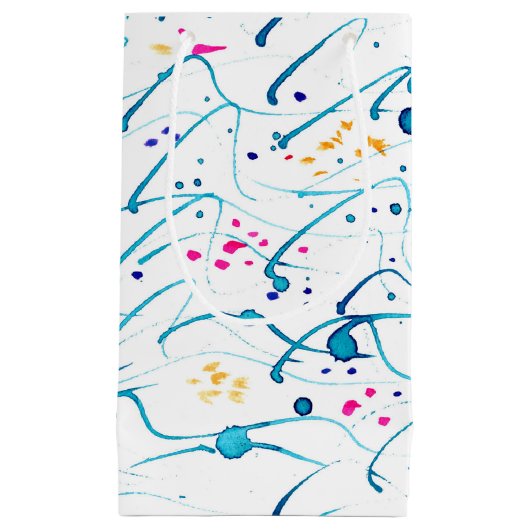 Abstracte kunstkleurige tropische ondiepe golven v klein cadeauzakje (Voorkant)