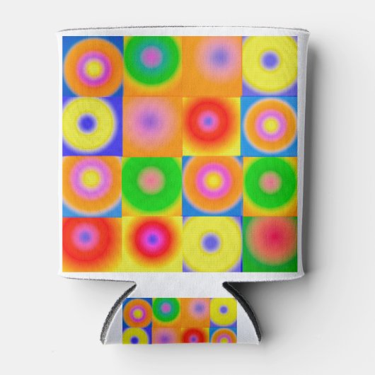 Abstracte kunstkleurrijke Happy Blikjeskoeler (Voorkant)