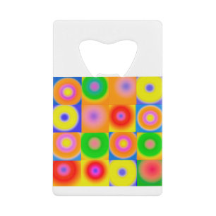 Abstracte kunstkleurrijke Happy Creditkaart Flessenopener