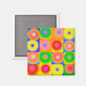 Abstracte kunstkleurrijke Happy Magneet (Voorkant / Achterkant)