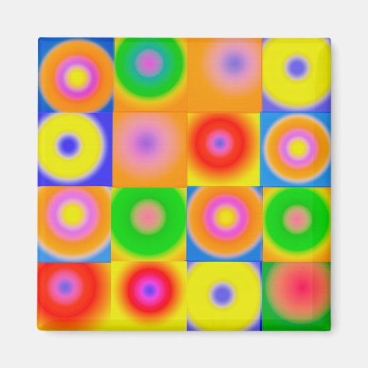 Abstracte kunstkleurrijke Happy Magneet (Voorkant)