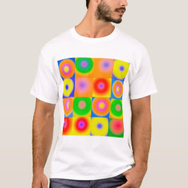 Abstracte kunstkleurrijke Happy T-shirt