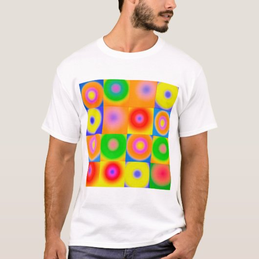 Abstracte kunstkleurrijke Happy T-shirt (Voorkant)