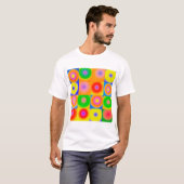 Abstracte kunstkleurrijke Happy T-shirt (Voorkant volledig)