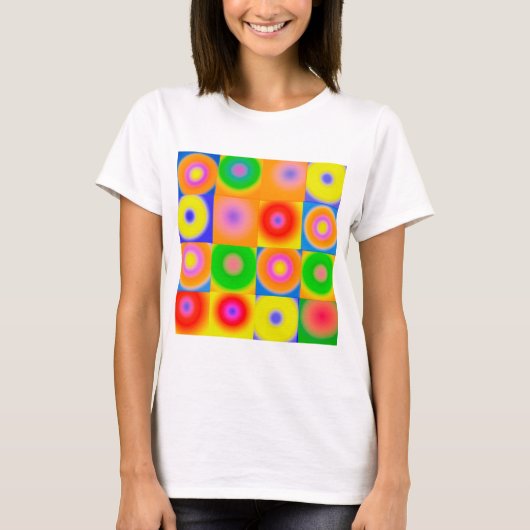 Abstracte kunstkleurrijke Happy T-shirt (Voorkant)