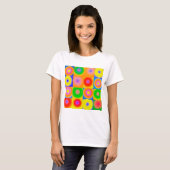 Abstracte kunstkleurrijke Happy T-shirt (Voorkant volledig)
