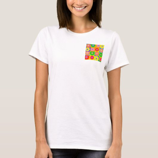 Abstracte kunstkleurrijke Happy T-shirt (Voorkant)