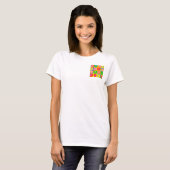 Abstracte kunstkleurrijke Happy T-shirt (Voorkant volledig)