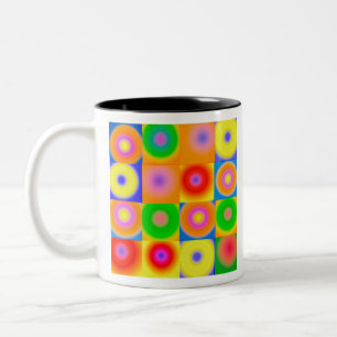 Abstracte kunstkleurrijke Happy Tweekleurige Koffiemok