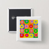 Abstracte kunstkleurrijke Happy Vierkante Button 5,1 Cm (Voorkant /achterkant)