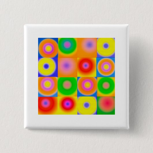 Abstracte kunstkleurrijke Happy Vierkante Button 5,1 Cm (Voorkant)