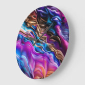 Abstracte kunstklok met kleurrijke golven grote klok (Hoek)