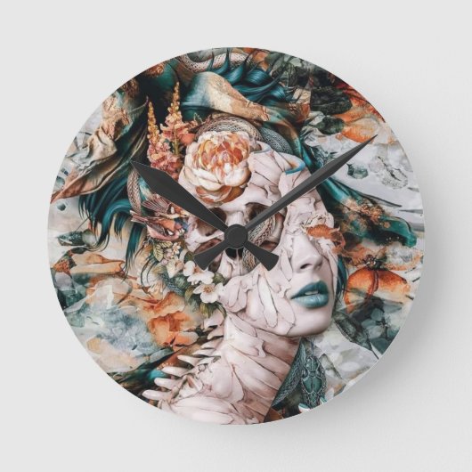 Abstracte kunstklok ronde klok (Voorkant)