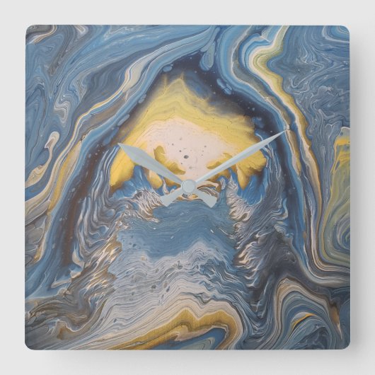 Abstracte kunstklok vierkante klok (Voorkant)