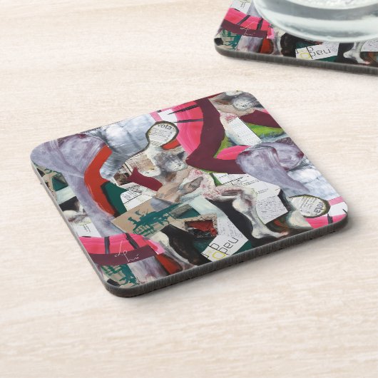 Abstracte kunstkraakbedekking met handbeschilderd bier onderzetter (Linkerzijde)