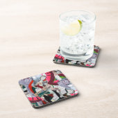 Abstracte kunstkraakbedekking met handbeschilderd bier onderzetter (Rechterzijde)