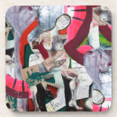 Abstracte kunstkraakbedekking met handbeschilderd bier onderzetter (Voorkant)