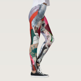 Abstracte kunstkraakbedekking met handbeschilderd leggings