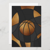 Abstracte kunstkunst Bronze Basketball Feestdagenkaart (Voorkant / Achterkant)