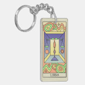 Abstracte kunstkunst  voor herendierentuin sleutelhanger (Voorkant Links)