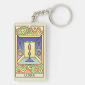 Abstracte kunstkunst  voor herendierentuin sleutelhanger (achterkant)