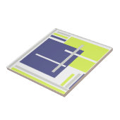 Abstracte kunstlaag Blauw Geel Wit Tegeltje (Zijkant)
