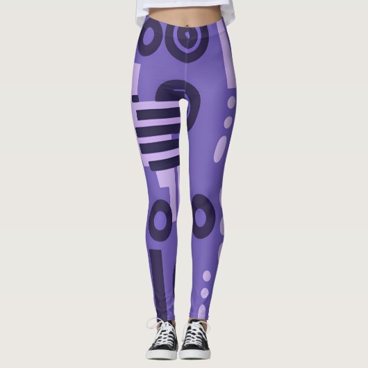 Abstracte KunstLeggings in de schaduw van Paars Leggings (Voorkant)