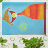 Abstracte kunstliefdeskoning Koningin Tea Towel Theedoek (Gevouwen)