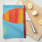 Abstracte kunstliefdeskoning Koningin Tea Towel Theedoek (Quarter Fold)