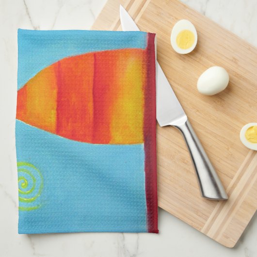 Abstracte kunstliefdeskoning Koningin Tea Towel Theedoek (Quarter Fold)