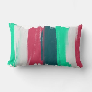 Abstracte kunstlijnen strips Coral Turquoise Cushi Kussen