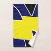 Abstracte kunstlijnen voor Vet Geel Blauw Zwart Bad Handdoek (Handdoek)