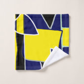 Abstracte kunstlijnen voor Vet Geel Blauw Zwart Bad Handdoek (Wasdoekje)