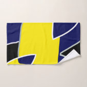 Abstracte kunstlijnen voor Vet Geel Blauw Zwart Bad Handdoek (Handdoek)