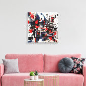 Abstracte kunstlijst canvas afdruk (Insitu (Woonkamer))