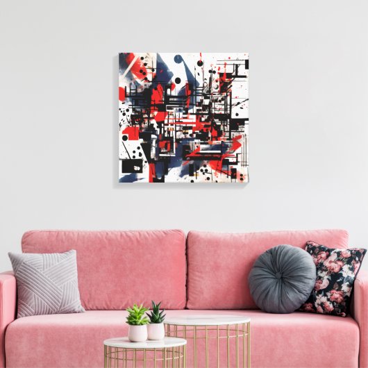 Abstracte kunstlijst canvas afdruk (Insitu (Woonkamer))