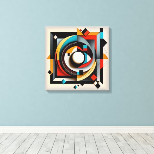 Abstracte kunstlijst canvas afdruk (Insitu (Houten vloer))
