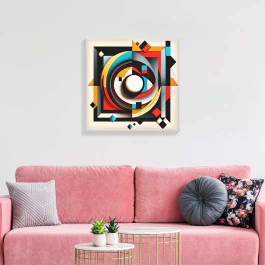 Abstracte kunstlijst canvas afdruk (Insitu (Woonkamer))