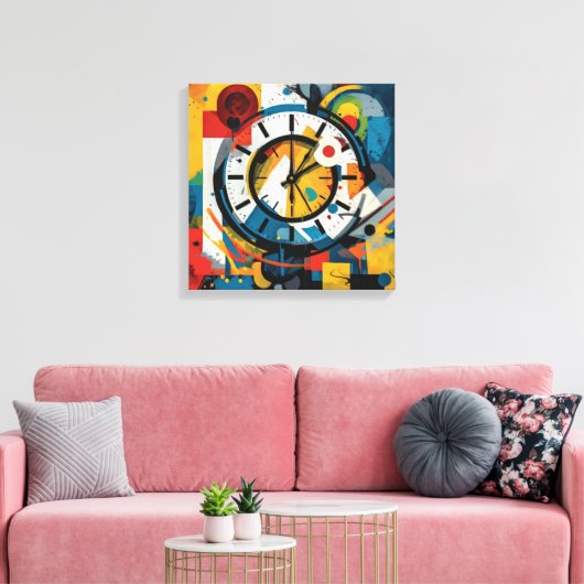 Abstracte kunstlijst canvas afdruk (Insitu (Woonkamer))
