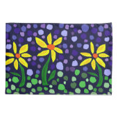Abstracte kunstloods-Hoesjes met gele Daisy Flower Kussensloop (Achterkant)