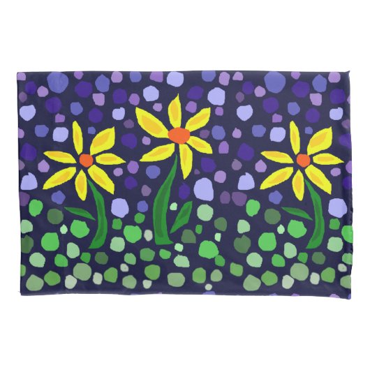 Abstracte kunstloods-Hoesjes met gele Daisy Flower Kussensloop (Voorkant)