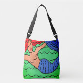 Abstracte kunstmermaid crossbody tas (Voorkant)