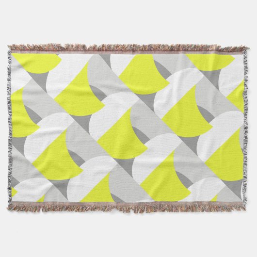 Abstracte kunstmimaliserende Gele Grijze Blanket Deken (Voorkant)
