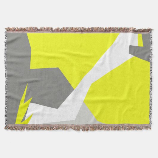 Abstracte kunstmimaliserende Gele Grijze Blanket Deken (Voorkant)