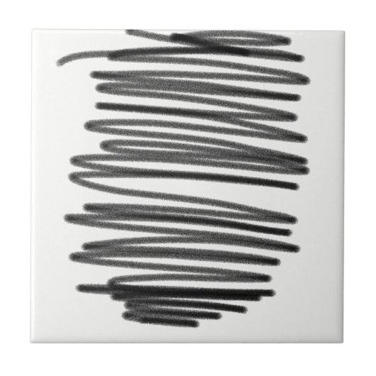Abstracte kunstminimalistische tekening tegeltje (Voorkant)