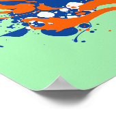 Abstracte Kunstmint Groene Moderne Kunstverfsplash Poster (Hoek)