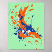 Abstracte Kunstmint Groene Moderne Kunstverfsplash Poster (Voorkant)