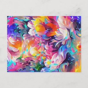 Abstracte Kunstmooie en kleurrijke Floral Briefkaart